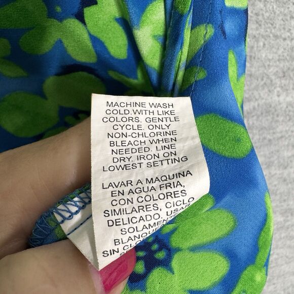 Vintage 90s Y2K My Michelle Maxi Dress Womens 5/6 Floral Sleeveless Blue Green - Picture 6 of 6